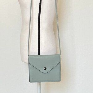 Faux Pebbled Leather Envelope Crossbody, Vegan Leather Compact Shoulder Bag